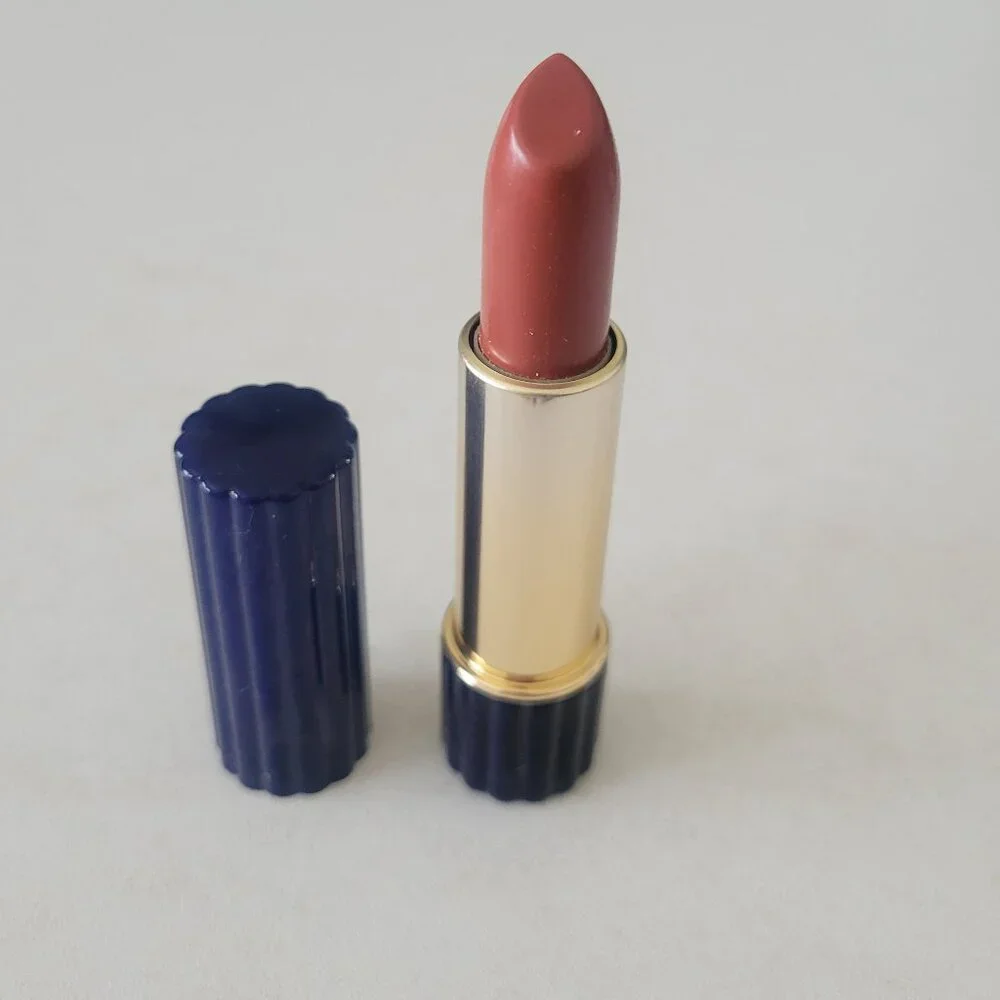Estee Lauder All Day Lipstick Bronze Creme Full Size Blue Ribbed Case New